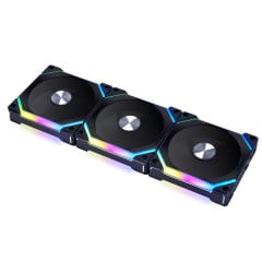 KIT GAMER UNI FAN RGB PRETO COM 3 FANS MODELO UF-SL120V2-3B
