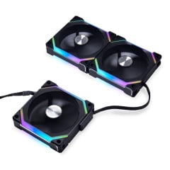 KIT GAMER UNI FAN RGB PRETO COM 3 FANS MODELO UF-SL120V2-3B