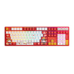 TECLADO GAMER SWITCH AKKO PRINCESS LINEAR KEYCAPS JDA RGB MODELO 5108S HELLO KITTY