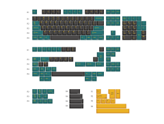 KEYCAPS PERFIL CHERRY PROFILE - ABS DOUBLE SHOT MODELO MARRS GREEN