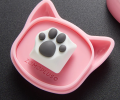 KEYCAP GAMER ZOMO MODELO KITTY PAW - WHITE GREY