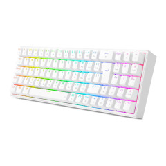 TECLADO MECANICO GAMER POLLUX RGB BRANCO SWITCH RED
