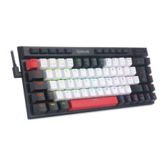 TECLADO MECANICO GAMER MAGIC-WAND RGB PRETO, BRANCO E VERMELHO SWITCH BROWN