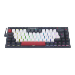 TECLADO MECANICO GAMER MAGIC-WAND RGB PRETO, BRANCO E VERMELHO SWITCH BROWN