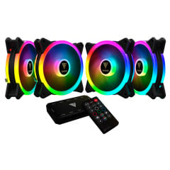 KIT 4 FANS RGB AEOLUS COM 4 FANS