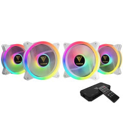 KIT 4 FANS RGB AEOLUS COM 4 FANS BRANCO