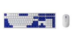 KIT TECLADO MEMBRANA E MOUSE AKKO BRANCO E AZUL
