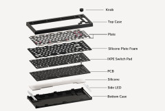TECLADO GAMER AKKO 5075S QMK RGB BAREBONE GASKET BRANCO