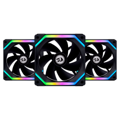 KIT GAMER UNI FAN REDRAGON BY LIAN LI  RGB COM 3 UNID PTO C/ CONTROLADORA
