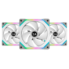 KIT GAMER UNI FAN REDRAGON BY LIAN LI  RGB COM 3 UNID BCO C/ CONTROLADORA
