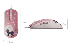 MOUSE GAMER AKKO LUMA E ARTEMIS AG325C MODELO GATO PRETO