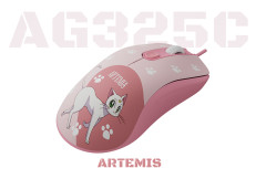 MOUSE GAMER AKKO LUMA E ARTEMIS AG325C MODELO GATO BRANCO
