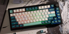 TECLADO MECANICO AKKO MOD007 B-HE PRETO COM VERDE OSA