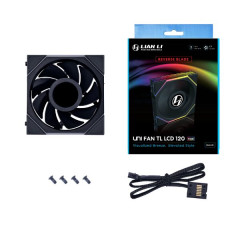 FAN GAMER UNI FAN TL LCD 120MM REVERSE BLADE PRETO RGB MODELO 12RTLLCD1B