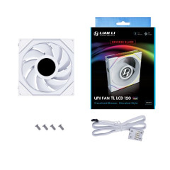 FAN GAMER UNI FAN TL LCD 120MM BRANCO RGB MODELO 12TLLCD1W