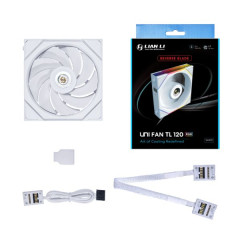 FAN GAMER UNI FAN TL 120MM REVERSE BLADE BRANCO RGB MODELO 12RTL1W