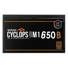 FONTE GAMDIAS CYCLOPS M1-650B WATTS RGB 80 PLUS BRONZE SEM CABO