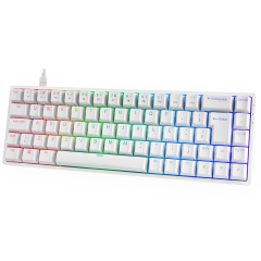 TECLADO MECANICO AKKO MODELO 3068S BRANCO SWITH BLUE