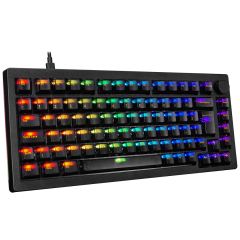 TECLADO MECANICO AKKO MODELO 5075S CLEAR BLACK SWITH CREAMBLACKV3PRO