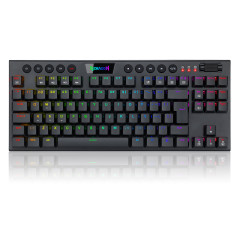 TECLADO MECANICO GAMER REDRAGON HORUS TKL RGB PRETO SWITCH MARROM