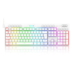 TECLADO MECANICO RGB REDRAGON HORUS BRANCO COM SWITCH MARROM