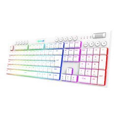 TECLADO MECANICO RGB REDRAGON HORUS BRANCO COM SWITCH MARROM