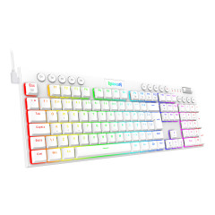 TECLADO MECANICO RGB REDRAGON HORUS BRANCO COM SWITCH MARROM