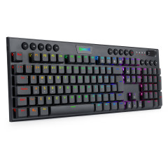 TECLADO MECANICO RGB REDRAGON HORUS PRETO COM SWITCH MARROM