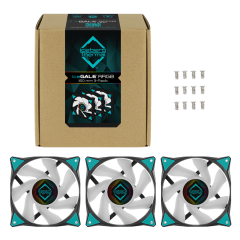 FAN 120MM ICEBERG THERMAL ICEGALE ARGB 120mm 3-PACK PRETO COM BRANCO