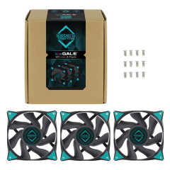 FAN 120MM ICEBERG THERMAL ICEGALE 120mm 3-PACK PRETO COM CINZA