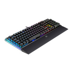 TECLADO MECANICO GAMER ARYAMAN RGB PRETO V2 SWITCH MARROM ABNT2