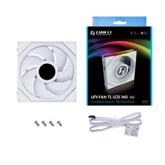 FAN GAMER UNI FAN TL LCD 140MM BRANCO RGB MODELO 14TLLCD1W