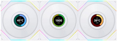 KIT 3 FAN GAMER UNI FAN TL LCD 120MM BRANCO RGB MODELO 12TLLCD3W