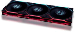 KIT 3 FAN GAMER UNI FAN TL LCD 120MM REVERSE BLADE PRETO RGB MODELO 12RTLLCD3B