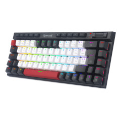 TECLADO MECANICO GAMER MAGIC-WAND MINI PRO RGB BRANCO, PRETO E VERMELHO SWITCH BROWN