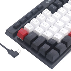 TECLADO MECANICO GAMER MAGIC-WAND MINI PRO RGB BRANCO, PRETO E VERMELHO SWITCH BROWN