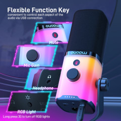 MICROFONE GAMER MAONO PD100X RGB PRETO
