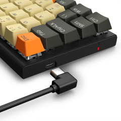 TECLADO MECANICO GAMER RYZE KEYCAPS BEGE, PRETO E LARANJA RGB SWITCH MARROM