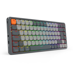 TECLADO MECANICO GAMER REDRAGON AZURE RGB PRETO E CINZA SWITCH MARROM