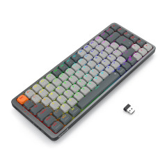 TECLADO MECANICO GAMER REDRAGON AZURE RGB PRETO E CINZA SWITCH MARROM