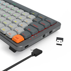 TECLADO MECANICO GAMER REDRAGON AZURE RGB PRETO E CINZA SWITCH MARROM