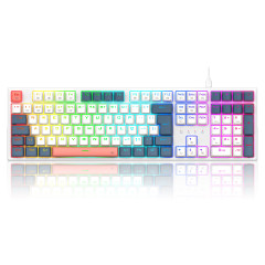 TECLADO MECANICO GAMER REDRAGON TRUNDLE RGB BRANCO, AZUL E ROSA SWITCH MARROM