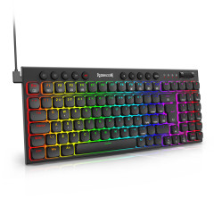 TECLADO MECANICO GAMER REDRAGON SION RGB PRETO SWITCH MARROM