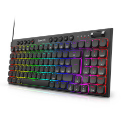 TECLADO MECANICO GAMER REDRAGON SION RGB PRETO SWITCH MARROM