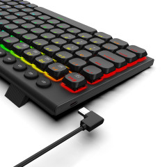 TECLADO MECANICO GAMER REDRAGON SION RGB PRETO SWITCH MARROM