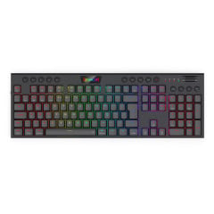 TECLADO MECANICO GAMER REDRAGON HORUS PRO RGB PRETO SWITCH MARROM