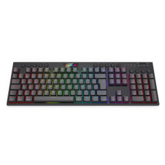 TECLADO MECANICO GAMER REDRAGON HORUS PRO RGB PRETO SWITCH MARROM