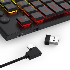 TECLADO MECANICO GAMER REDRAGON HORUS PRO RGB PRETO SWITCH MARROM