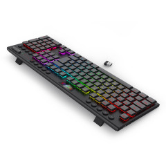 TECLADO MECANICO GAMER REDRAGON HORUS PRO RGB PRETO SWITCH MARROM