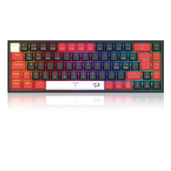 TECLADO MECANICO GAMER REDRAGON CASTOR PRO RGB PRETO E VERMELHO SWITCH MARROM